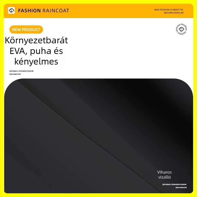 Kerékpáros esőponcho, Cape stílus, EVA anyag, felnőtt, 1 személy, átlátszó (Cape stílus; EVA anyag; Felnőtt; 1 személy; Vízálló)