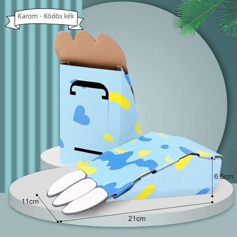Háromdimenziós karton dinoszaurusz hordozható doboz DIY játék — anyag: papír, 3D panel, DIY-barát, 4–6 éveseknek