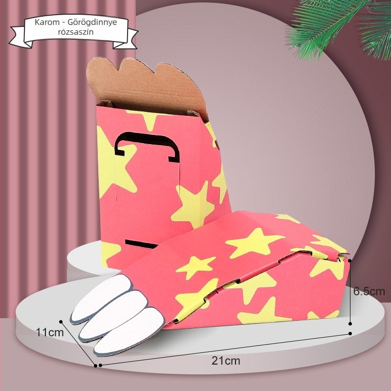 Háromdimenziós karton dinoszaurusz hordozható doboz DIY játék — anyag: papír, 3D panel, DIY-barát, 4–6 éveseknek
