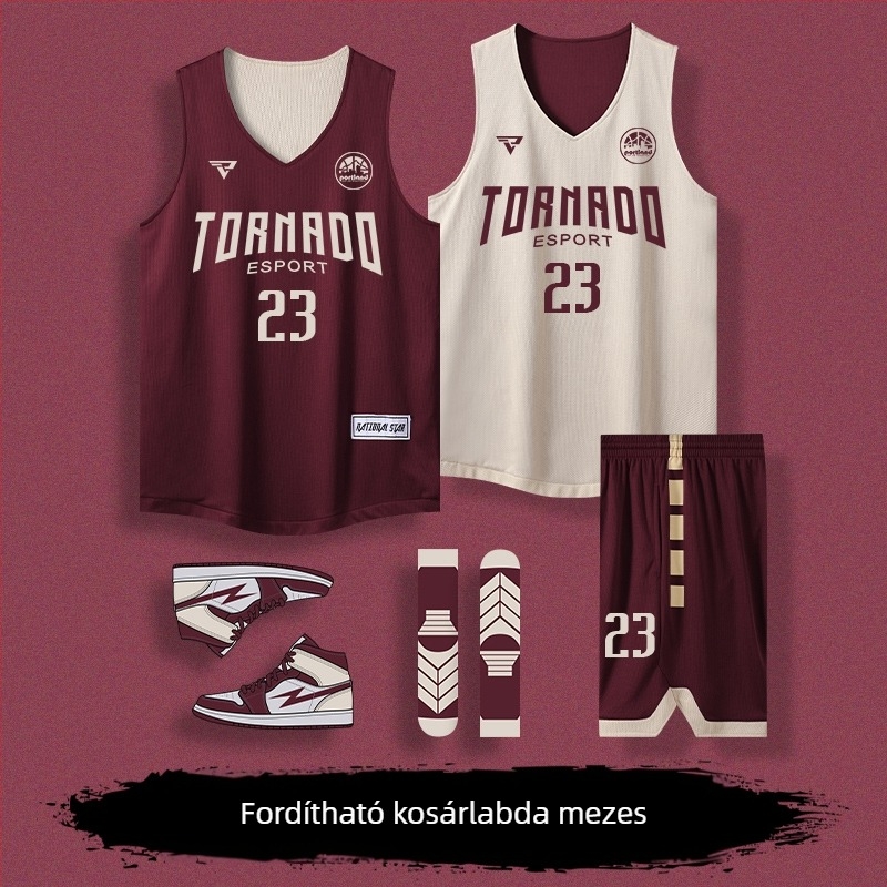 Kétoldalas kosárlabda együttes, egyedi készítésű, uniszex felnőtteknek, 100% poliészter, minden évszakra