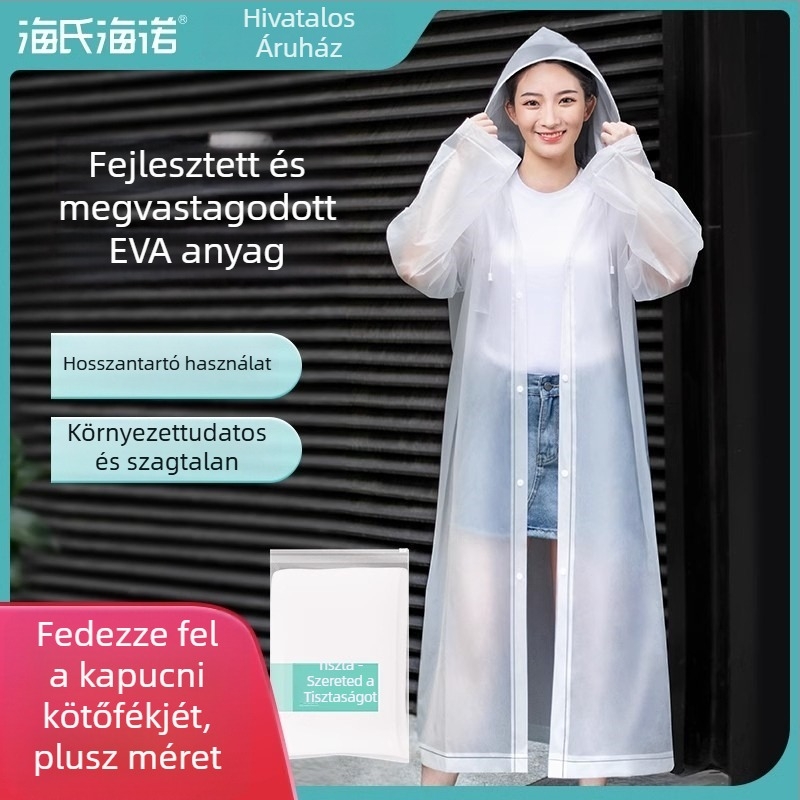 Egyszer használatos esőponcsó felnőtteknek, Haishi Hainuo, vast EVA anyag, teljes testfedés, egy személy részére