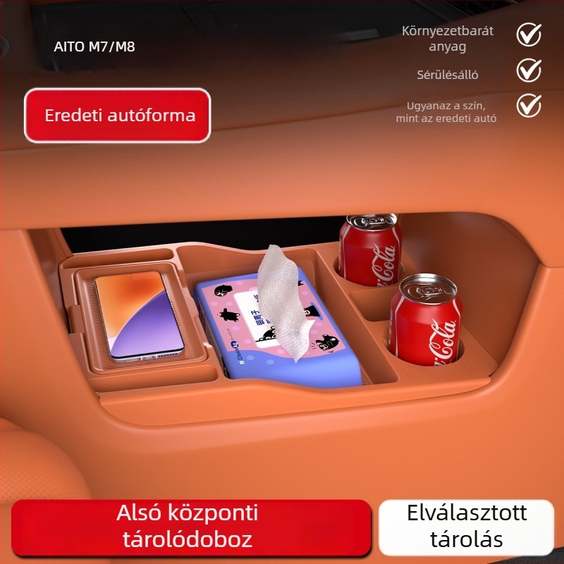 Wenjie M7/M8 központi konzolhoz szilikon tároló tálca – Whale, nem testreszabható
