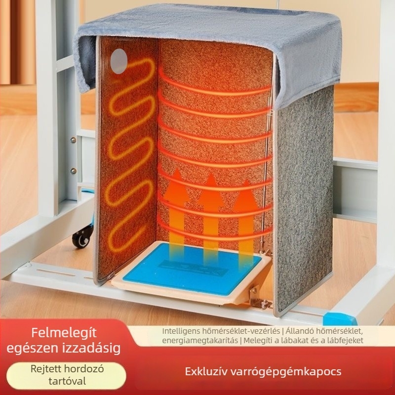Varróasztalhoz készült elektromos lábmelegítő papucs, háromoldali fűtés, USB táplálás