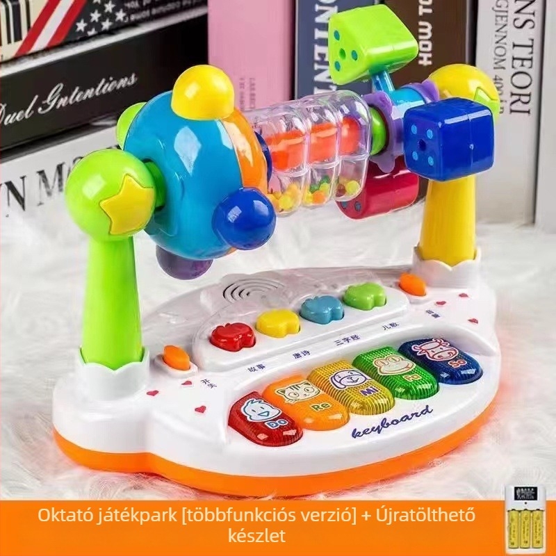 Multifunkcionális oktatási puzzle mese-történetű játék zenei funkcióval (elemről működő, műanyagból, 0–3 éveseknek, memória nélkül)