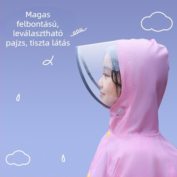 Gyermekek esőponcsója túrázáshoz - közepes vastagságú, rugalmas Chunya spinning anyag, PU vízálló réteg, 1 személyre