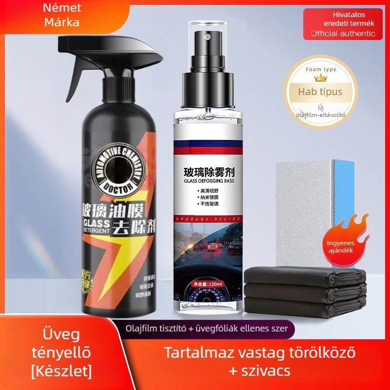 Autó első szélvédőjének olajfilm-tisztítója, esőálló habos tisztító, modell HCG-08