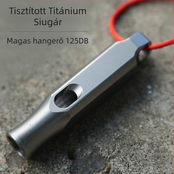 Szabadban használható túlélő síp — tiszta titán test, antibakteriális és penészálló, nagyon hangos hegymászáshoz