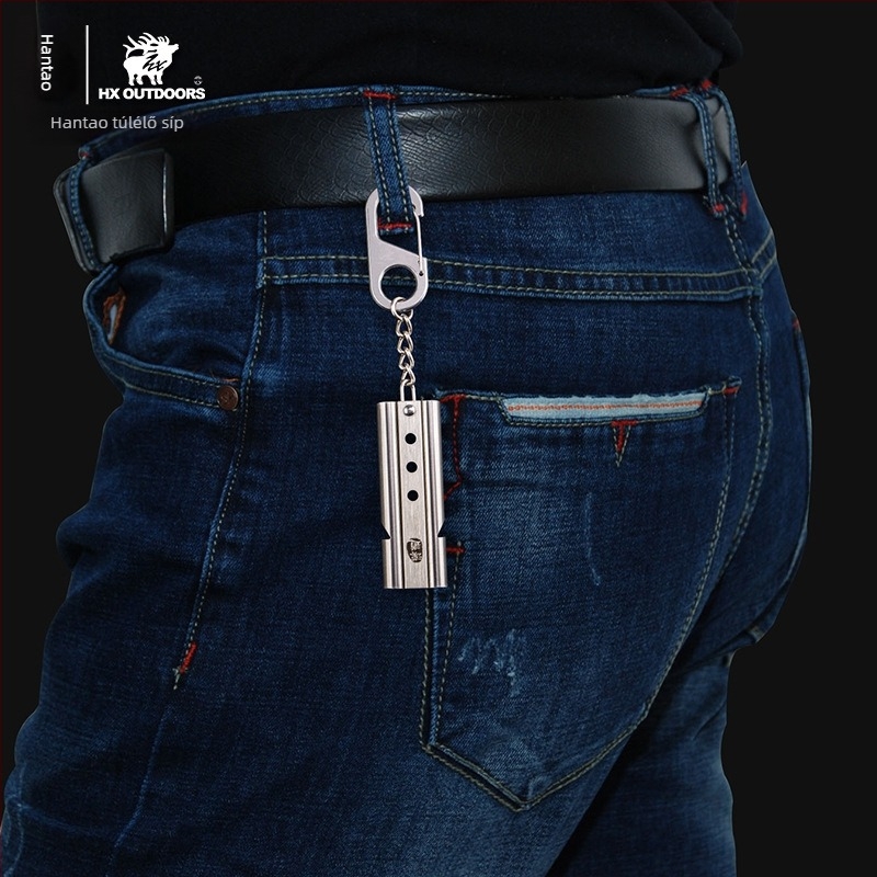 Fém túlélő síp szabadtéri használatra – magas hangú vészjelző eszköz