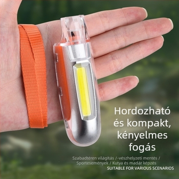 Kulcstartóval ellátott zseblámpa síppal és nyakpánttal – kültéri sportokhoz többfunkciós világítás
