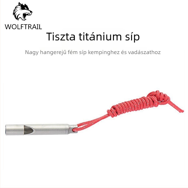 Kültéri túlélő síp tiszta titánból – fém síp magas hangerővel, túrázáshoz és kempingezéshez