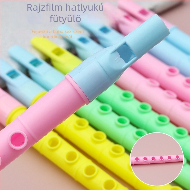 Gyerekeknek készült műanyag fuvola, oktatási zenei hangszer óvodába; üzleti ajándék és reklám ajándék; szellemi tulajdon joga nélkül