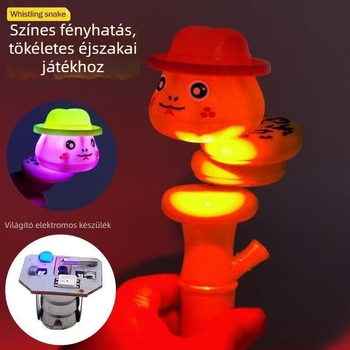 Csavart kígyó LED világító játék fiúknak és lányoknak, műanyag, 14+ éveseknek, világít, stresszoldó