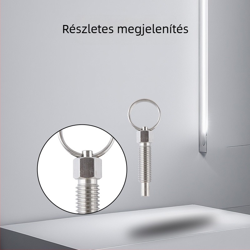 Tubingen Húzótáblás indexelő csap, galvanizált acél ház, rugós működés, önzáró visszaállító gombos pozicionáló oszlop, szegmentált kivitel