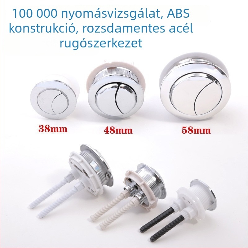 Duál öblítéses WC-tartály gomb, ABS anyag, modern minimalist dizájn