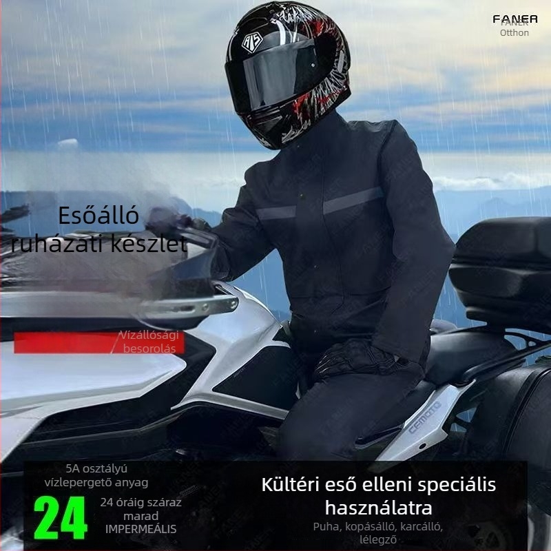 Motorkerékpár esőkabát poncho, vastag dupla rétegű Spring pongee anyaggal, fényvisszaverő, PVC ragasztóréteg
