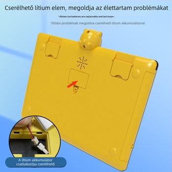 Korai neveléshez tervezett tanulótablet: Nyelv-, matematikai és angol nyelvi kiadás, érintőképernyő, újratölthető akkumulátor, zenelejátszás, műanyag ház