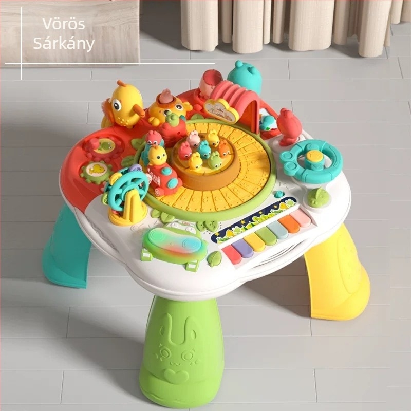 Little Back Bear Oktatív Játékasztal Zenével és Hanggal – Műanyagból, Elemről működik, 0–3 éveseknek