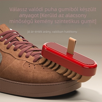 Velúr cipőtisztító ecset radírral – ápolás és tisztítás, kettős funkció