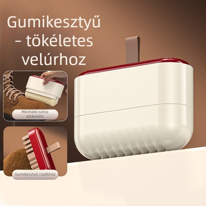 Velúr cipőtisztító ecset radírral – ápolás és tisztítás, kettős funkció