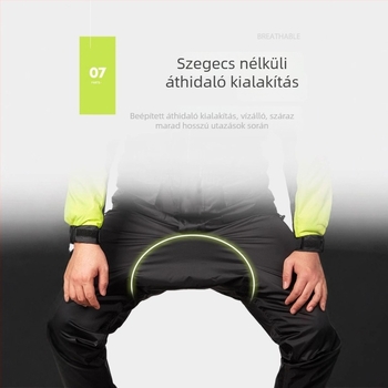 Motorkerékpár esőruha készlet: osztott esőkabát és esőnadrág, Oxford anyag, PU vízálló réteg, teljes test védelmet nyújtó