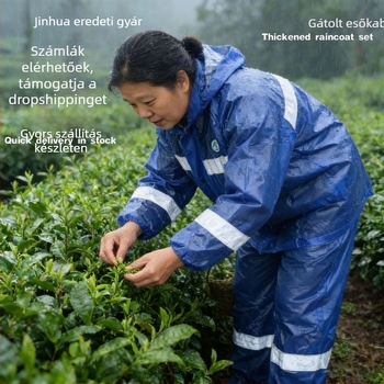 Motorkerékpár/E‑Bike esőkabát és nadrág szett, anti-viharos kialakítású, vastag PVC anyag, 20D, modell H-901, felnőtteknek