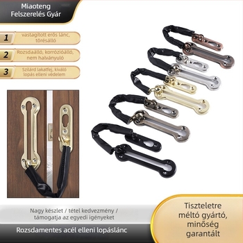 Rozsdamentes acél ajtólánc – antifurt, vastag, elektroplatált felület