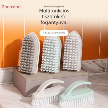Cipőtisztító kefe műanyag huzalszálakkal, csúszásmentes fogantyú, modern minimalista kialakítás, multifunkcionális