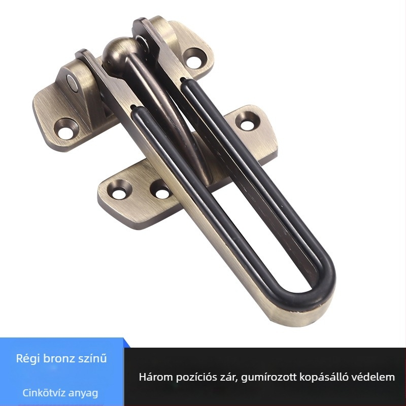 Biztonsági ajtócsat, modell 32, cink ötvözet, drótos felületkezelés, modern stílus