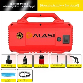 Családi magasnyomású autómosó, 220V, 1200W, maximális nyomás 100 bar, áramlás 9 L/min, modell T06