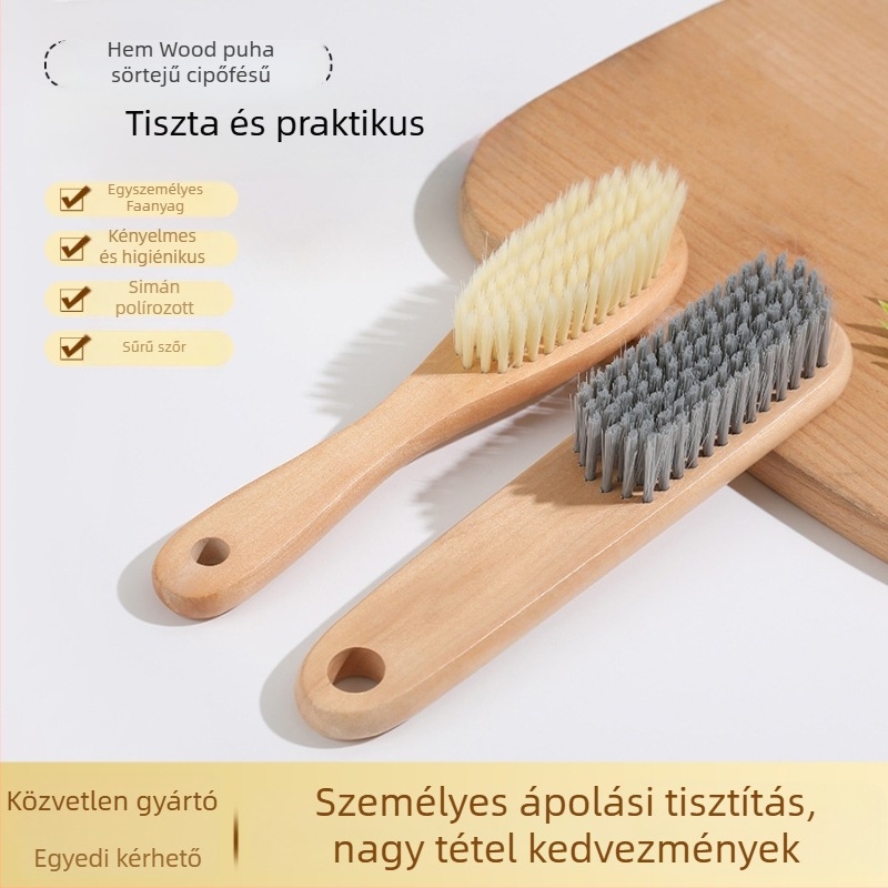 Cipőtisztító kefével - puha lófarok sörték a gyengéd cipőápoláshoz