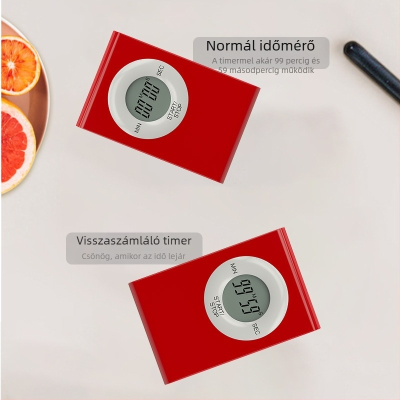 99 perc 59 másodperc időzítő LCD kijelzővel, ébresztővel és kronográffal — ABS burkolat, konyha és tanulás céljából