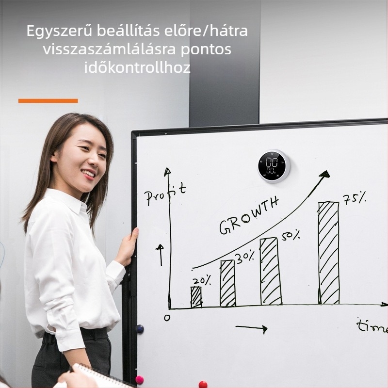 Deli LE200 Forgó elektronikus időzítő, LED kijelző, elemről működik, kerek műanyag ház