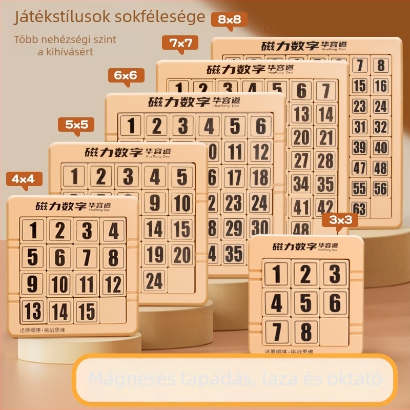 Mágneses Huarong Road toló puzzle – Three Kingdoms téma, műanyag, 7–14 éveseknek (színes doboz)