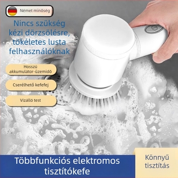 Kézben tartható vezeték nélküli elektromos tisztító kefe konyhára, fürdőszobára, WC-re és nehezen hozzáférhető sarkokhoz