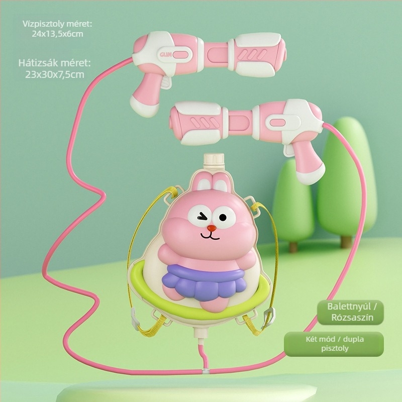 Heart Pet Hátizsákos vízipisztoly — kézi és elektromos működés, műanyag test, 15–35 éveseknek