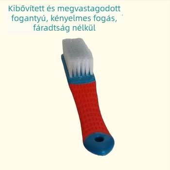 Cipőtisztító ecset hosszabbított szilikon görbült csúszásmentes nyéllel, puha sörtéjű műanyag szálak, sokoldalú tisztításra