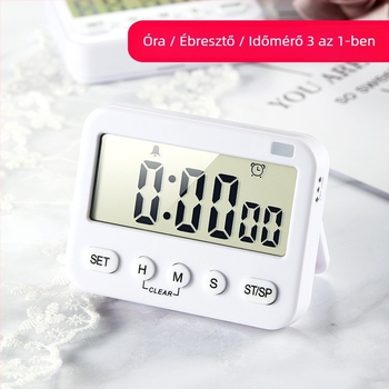 Yisheng Elektronikus időmérő ébresztővel - téglalap alakú LCD kijelző, akkumulátoros működés, konyhai és diák emlékeztető időzítő