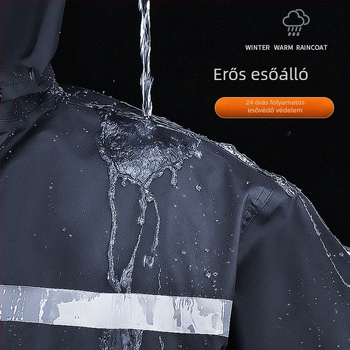 Félkötéssel ellátott esőkabát és nadrág poncsó szett felnőtt elektromos kerékpár vezetőknek, univerzális stílus, Chunya spinning anyag, PVC vízálló réteg, logó nyomtatva, 2000 g.