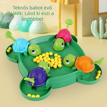 Asztali interaktív oktatójáték teknősbéka és béka témával, szülő–gyerek interakcióhoz; műanyagból, 3C-tanúsított, 4–6 éveseknek