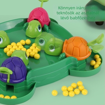 Asztali interaktív oktatójáték teknősbéka és béka témával, szülő–gyerek interakcióhoz; műanyagból, 3C-tanúsított, 4–6 éveseknek