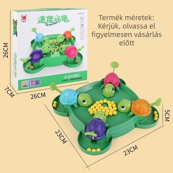 Asztali interaktív oktatójáték teknősbéka és béka témával, szülő–gyerek interakcióhoz; műanyagból, 3C-tanúsított, 4–6 éveseknek