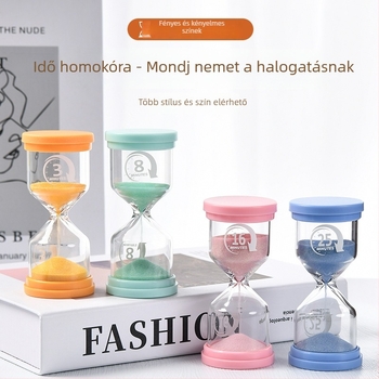 Makaron formájú világító homokóra, fújt magas boroszilikat üvegből, egyszerű és modern stílusú ajándéktárgy