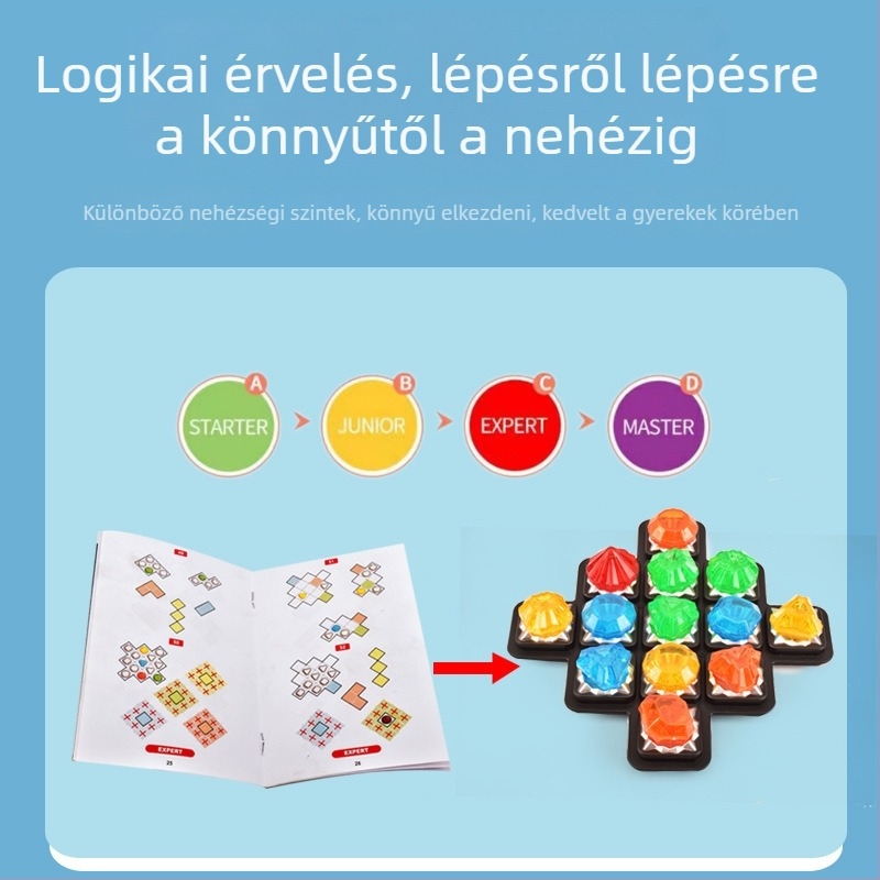 Műanyag Diamond Maze logikai társasjáték gyerekeknek, 7–14 évesek, fejleszti a logikus gondolkodást, kéz-szem koordinációt és szülő-gyermek interakciót