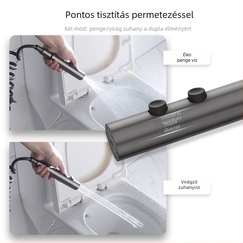 Toilet spray gun készlet, réztesttel, spirálisan csatlakozással, háztartási használatra (Üzemi nyomás 2; belső átmérő 4)