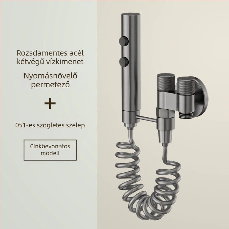 Toilet spray gun készlet, réztesttel, spirálisan csatlakozással, háztartási használatra (Üzemi nyomás 2; belső átmérő 4)