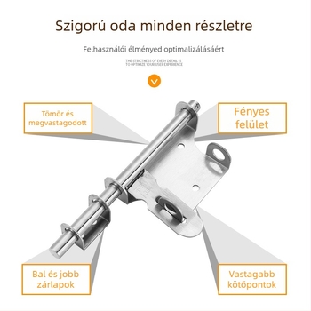 Ajtócsap, 304 rozsdamentes acélból, balra-jobbra univerzális, modell 080, típus A csap, polírozott felület