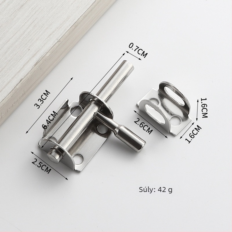 Nagy teherbírású rozsdamentes acél ajtózár, csiszolt felület, modern stílus, balra/jobbra nyitható