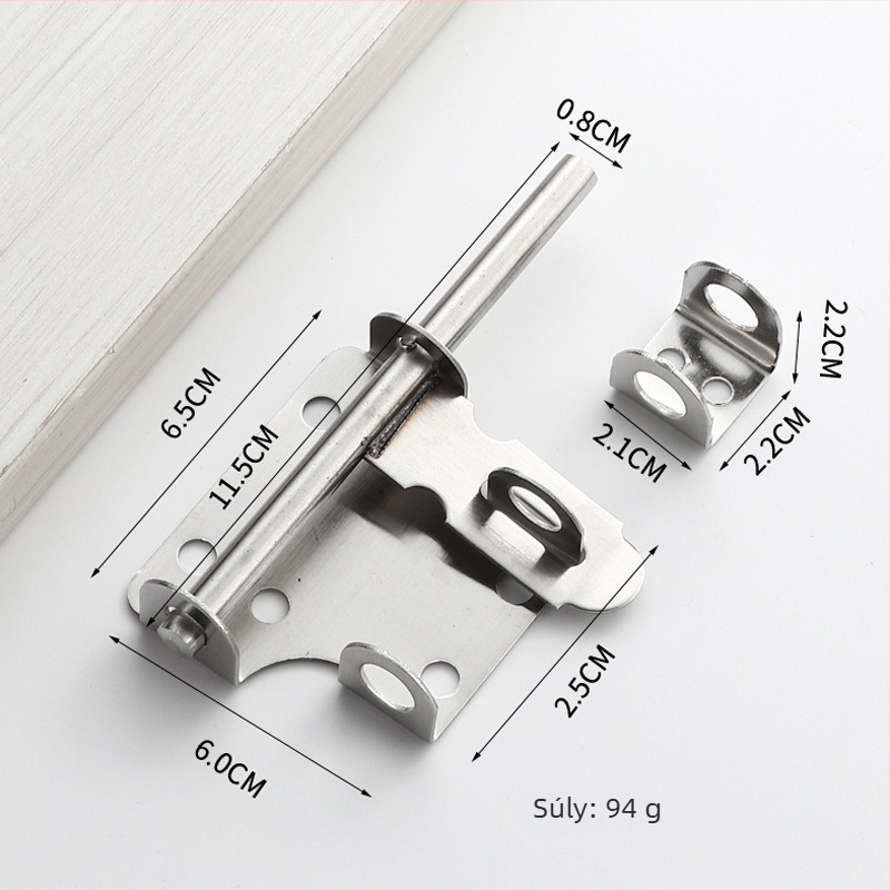 Nagy teherbírású rozsdamentes acél ajtózár, csiszolt felület, modern stílus, balra/jobbra nyitható