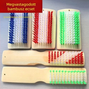 Cipőtisztító kefé bambuszból készült vastag nyelű — rendkívül kemény tisztító kefe cipők és ruhák tisztításához
