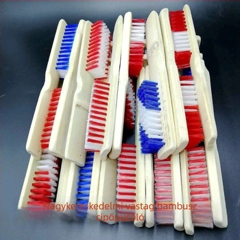 Cipőtisztító kefé bambuszból készült vastag nyelű — rendkívül kemény tisztító kefe cipők és ruhák tisztításához